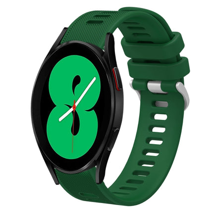 20mm Twill Solid Color Silicone Watch Band, For Samsung Galaxy Watch4 44mm, For Samsung Galaxy Watch4 Classic 46mm