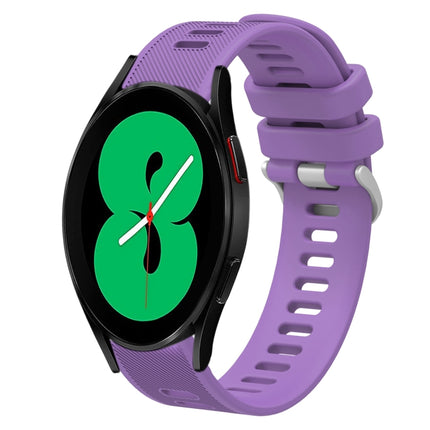 20mm Twill Solid Color Silicone Watch Band, For Samsung Galaxy Watch4 44mm, For Samsung Galaxy Watch4 Classic 46mm