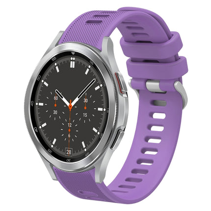20mm Twill Solid Color Silicone Watch Band, For Samsung Galaxy Watch4 44mm, For Samsung Galaxy Watch4 Classic 46mm