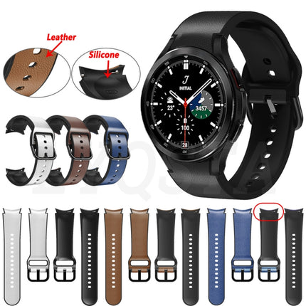 20mm Silicone Adhesive Leather Watch Band, For Samsung Galaxy Watch 5 40mm, For Samsung Galaxy Watch 5 44mm