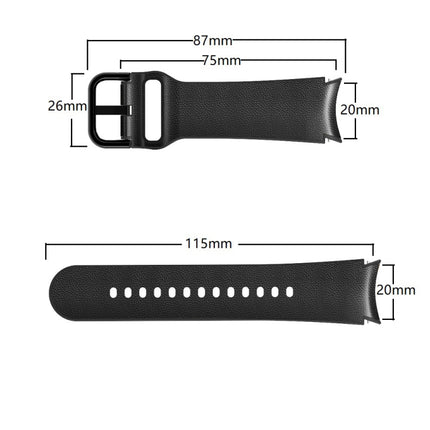 20mm Silicone Adhesive Leather Watch Band, For Samsung Galaxy Watch 5 40mm, For Samsung Galaxy Watch 5 44mm