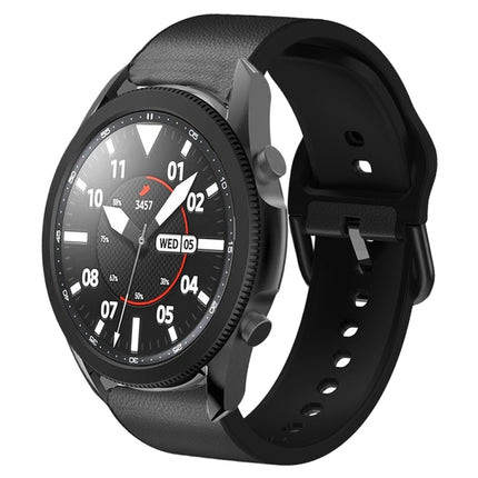 20mm Silicone Adhesive Leather Watch Band, For Samsung Galaxy Watch 5 Pro 45mm, For Samsung Galaxy Watch 4 40mm