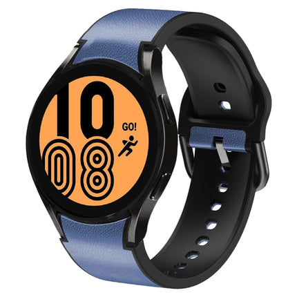 20mm Silicone Adhesive Leather Watch Band, For Samsung Galaxy Watch 5 Pro 45mm, For Samsung Galaxy Watch 4 40mm
