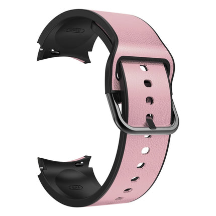 20mm Silicone Adhesive Leather Watch Band, For Samsung Galaxy Watch 4 Classic 42mm, For Samsung Galaxy Watch Active 2