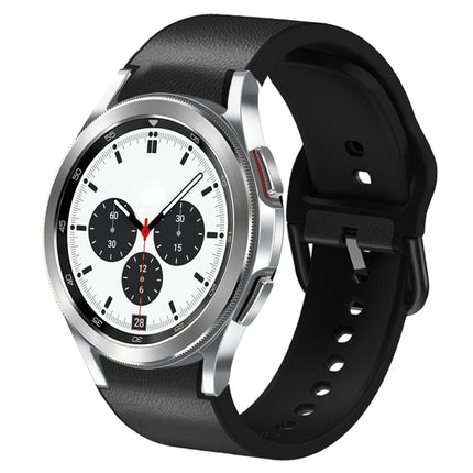 20mm Silicone Adhesive Leather Watch Band, For Samsung Galaxy Watch 4 Classic 42mm, For Samsung Galaxy Watch Active 2
