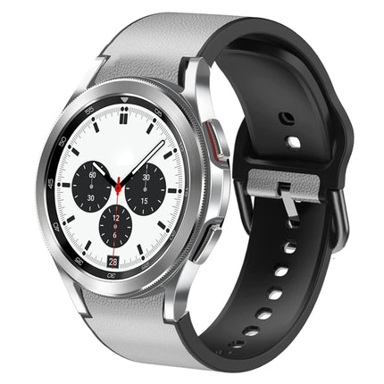 20mm Silicone Adhesive Leather Watch Band, For Samsung Galaxy Watch 4 Classic 42mm, For Samsung Galaxy Watch Active 2