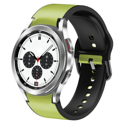 20mm Silicone Adhesive Leather Watch Band, For Samsung Galaxy Watch 4 Classic 42mm, For Samsung Galaxy Watch Active 2