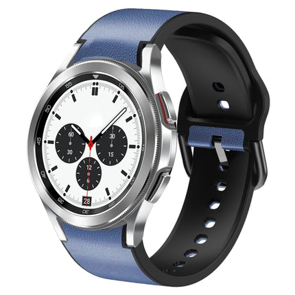 20mm Silicone Adhesive Leather Watch Band, For Samsung Galaxy Watch 4 Classic 42mm, For Samsung Galaxy Watch Active 2