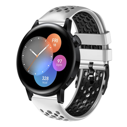 22mm Two-Color Breathable Silicone Watch Band, For Huawei Watch GT Runner, For Huawei Watch 3