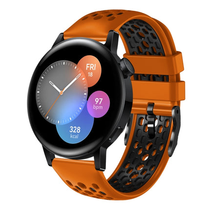 22mm Two-Color Breathable Silicone Watch Band, For Huawei Watch GT Runner, For Huawei Watch 3