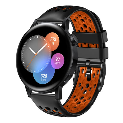 22mm Two-Color Breathable Silicone Watch Band, For Huawei Watch GT Runner, For Huawei Watch 3