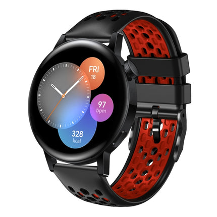 22mm Two-Color Breathable Silicone Watch Band, For Huawei Watch GT Runner, For Huawei Watch 3