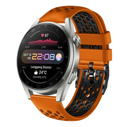22mm Two-Color Breathable Silicone Watch Band, For Huawei Watch 3 Pro, For Huawei Watch GT2 Pro
