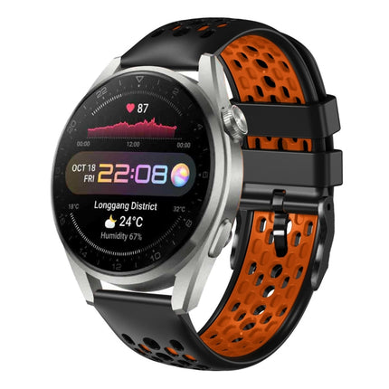 22mm Two-Color Breathable Silicone Watch Band, For Huawei Watch 3 Pro, For Huawei Watch GT2 Pro