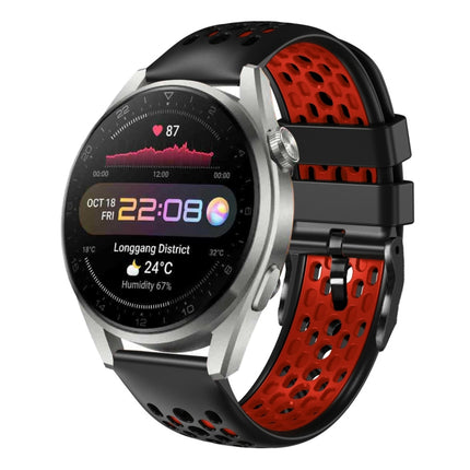 22mm Two-Color Breathable Silicone Watch Band, For Huawei Watch 3 Pro, For Huawei Watch GT2 Pro