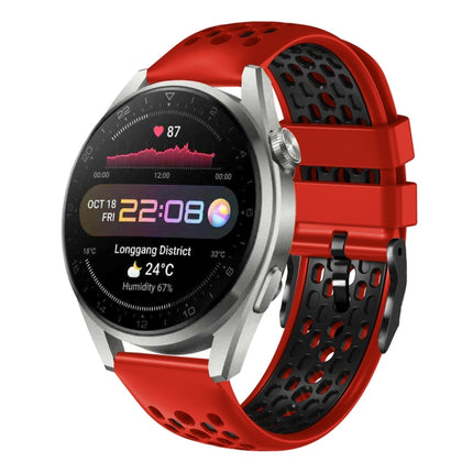 22mm Two-Color Breathable Silicone Watch Band, For Huawei Watch 3 Pro, For Huawei Watch GT2 Pro