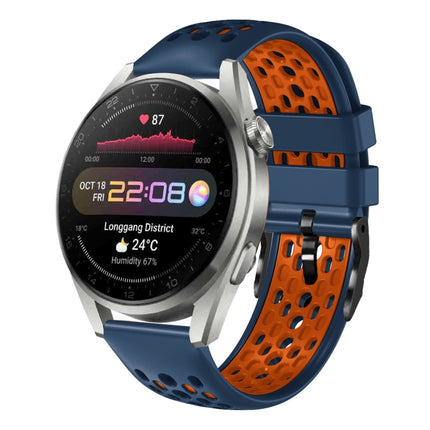 22mm Two-Color Breathable Silicone Watch Band, For Huawei Watch 3 Pro, For Huawei Watch GT2 Pro