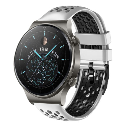 22mm Two-Color Breathable Silicone Watch Band, For Huawei Watch 3 Pro, For Huawei Watch GT2 Pro