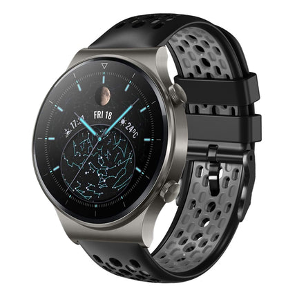 22mm Two-Color Breathable Silicone Watch Band, For Huawei Watch 3 Pro, For Huawei Watch GT2 Pro
