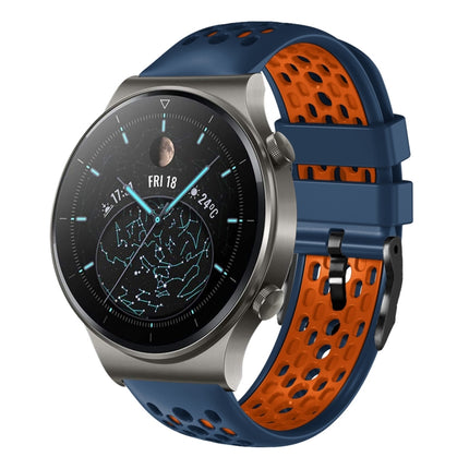 22mm Two-Color Breathable Silicone Watch Band, For Huawei Watch 3 Pro, For Huawei Watch GT2 Pro