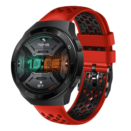 22mm Two-Color Breathable Silicone Watch Band, For Huawei Watch GT 2E, For Huawei Watch GT2 46mm