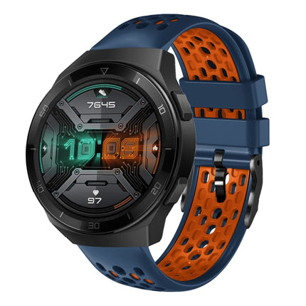 22mm Two-Color Breathable Silicone Watch Band, For Huawei Watch GT 2E, For Huawei Watch GT2 46mm