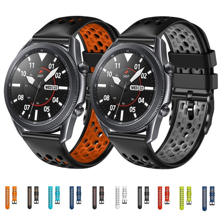 22mm Two-Color Breathable Silicone Watch Band, For Huawei Watch GT 2E, For Huawei Watch GT2 46mm