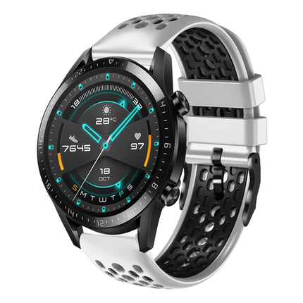 22mm Two-Color Breathable Silicone Watch Band, For Huawei Watch GT 2E, For Huawei Watch GT2 46mm