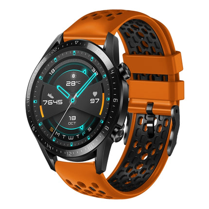 22mm Two-Color Breathable Silicone Watch Band, For Huawei Watch GT 2E, For Huawei Watch GT2 46mm