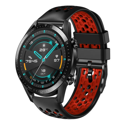 22mm Two-Color Breathable Silicone Watch Band, For Huawei Watch GT 2E, For Huawei Watch GT2 46mm