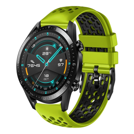 22mm Two-Color Breathable Silicone Watch Band, For Huawei Watch GT 2E, For Huawei Watch GT2 46mm
