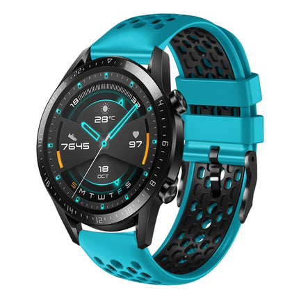 22mm Two-Color Breathable Silicone Watch Band, For Huawei Watch GT 2E, For Huawei Watch GT2 46mm