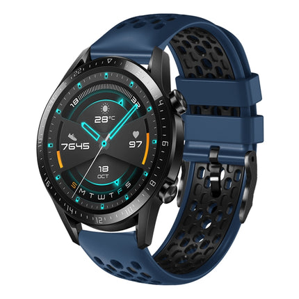 22mm Two-Color Breathable Silicone Watch Band, For Huawei Watch GT 2E, For Huawei Watch GT2 46mm