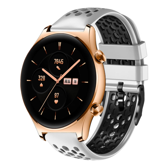 22mm Two-Color Breathable Silicone Watch Band, For Honor Watch GS 3, For Honor Watch GS Pro