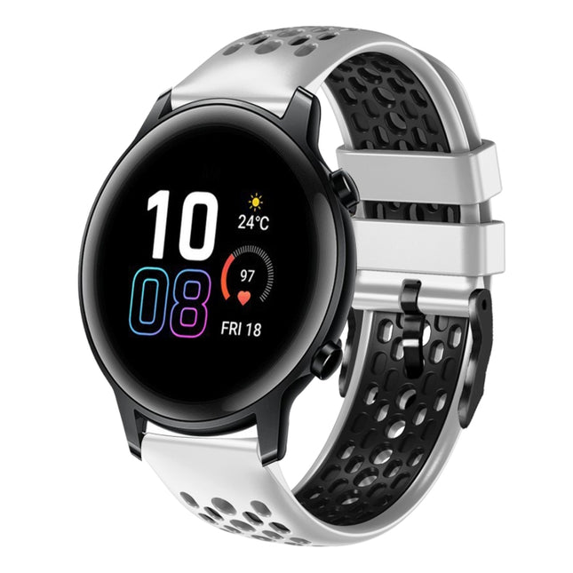22mm Two-Color Breathable Silicone Watch Band, For Honor Magic Watch 2 46mm, For Honor Watch Dream