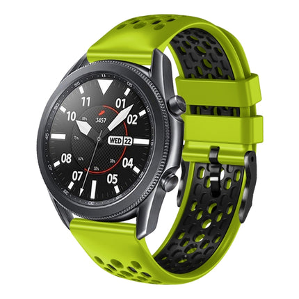 22mm Two-Color Breathable Silicone Watch Band, For Samsung Galaxy Watch3 45mm, For Samsung Galaxy Watch 46mm