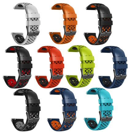 22mm Two-Color Breathable Silicone Watch Band, For Samsung Galaxy Watch3 45mm, For Samsung Galaxy Watch 46mm