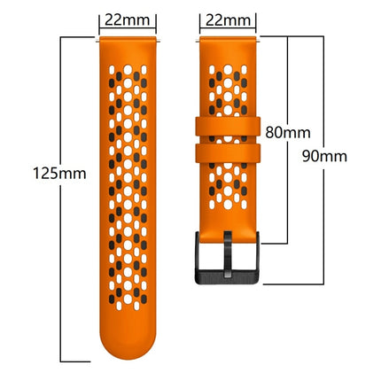 22mm Two-Color Breathable Silicone Watch Band, For Samsung Galaxy Watch3 45mm, For Samsung Galaxy Watch 46mm