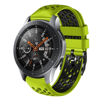 22mm Two-Color Breathable Silicone Watch Band, For Samsung Galaxy Watch3 45mm, For Samsung Galaxy Watch 46mm