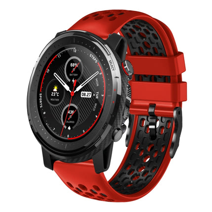 22mm Two-Color Breathable Silicone Watch Band, For Amazfit 3, For Amazfit GTR 47mm