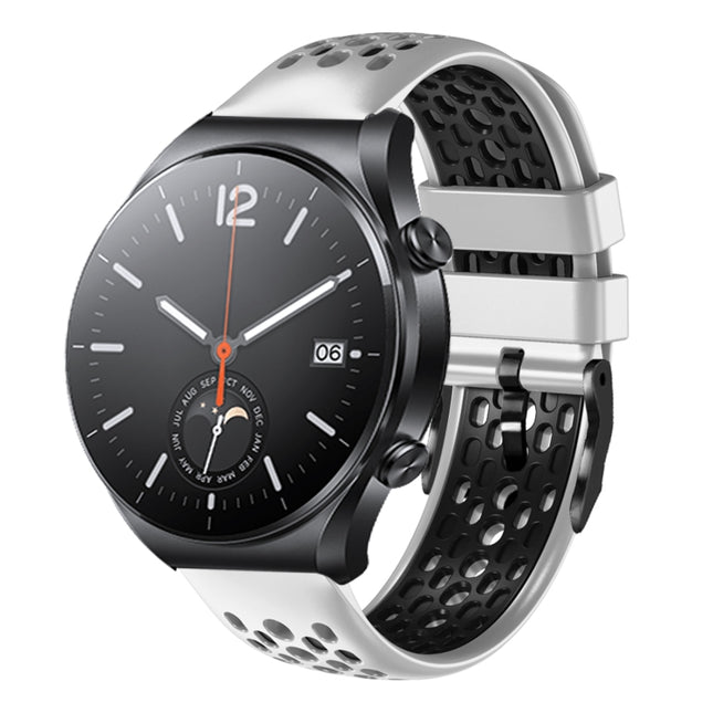 22mm Two-Color Breathable Silicone Watch Band, For Xiaomi MI Watch S1, For Xiaomi MI Watch Color 2