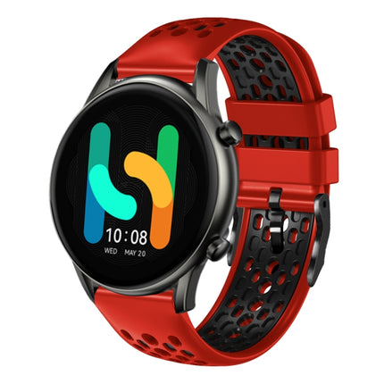 22mm Two-Color Breathable Silicone Watch Band, For  Xiaomi Haylou RT2 LS10, For Xiaomi Haylou RS4 LS12