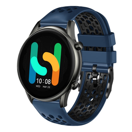 22mm Two-Color Breathable Silicone Watch Band, For  Xiaomi Haylou RT2 LS10, For Xiaomi Haylou RS4 LS12