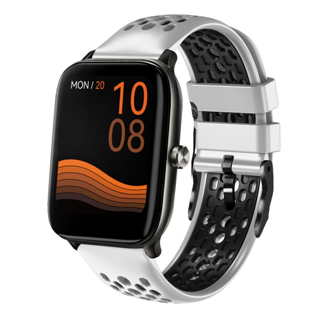 22mm Two-Color Breathable Silicone Watch Band, For Xiaomi Haylou GST LS09B, For Xiaomi Haylou RT LS05S