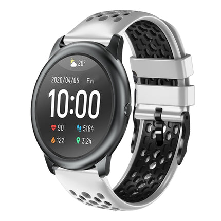 22mm Two-Color Breathable Silicone Watch Band, For Xiaomi Haylou GST LS09B, For Xiaomi Haylou RT LS05S