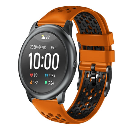 22mm Two-Color Breathable Silicone Watch Band, For Xiaomi Haylou GST LS09B, For Xiaomi Haylou RT LS05S