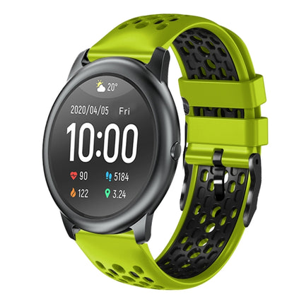 22mm Two-Color Breathable Silicone Watch Band, For Xiaomi Haylou GST LS09B, For Xiaomi Haylou RT LS05S