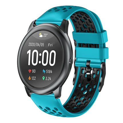 22mm Two-Color Breathable Silicone Watch Band, For Xiaomi Haylou GST LS09B, For Xiaomi Haylou RT LS05S