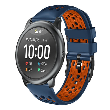 22mm Two-Color Breathable Silicone Watch Band, For Xiaomi Haylou GST LS09B, For Xiaomi Haylou RT LS05S