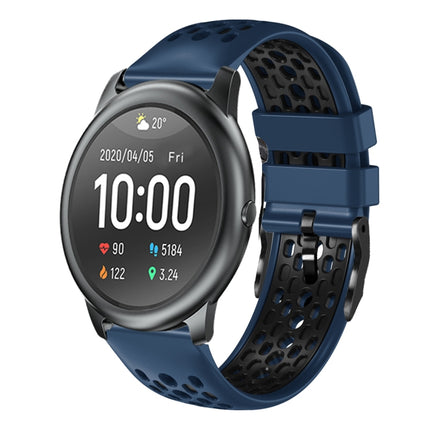 22mm Two-Color Breathable Silicone Watch Band, For Xiaomi Haylou GST LS09B, For Xiaomi Haylou RT LS05S